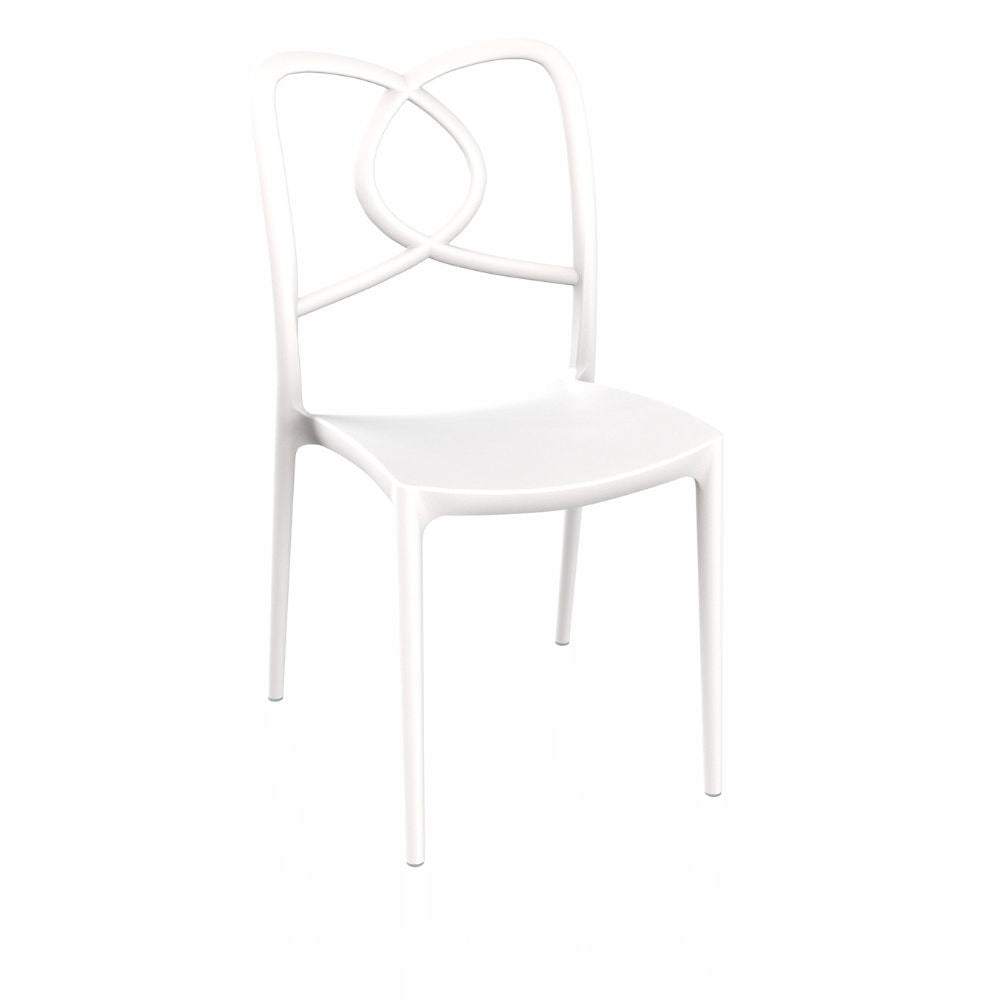 Sedia Hug in polipropilene rinforzata con fibra di vetro colore bianco