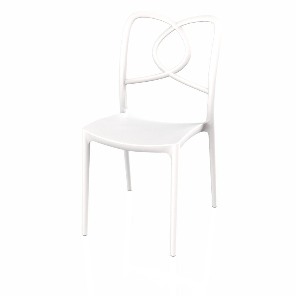 Sedia Hug in polipropilene rinforzata con fibra di vetro colore bianco