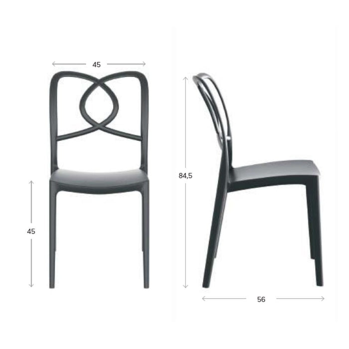 Sedia Hug in polipropilene rinforzata con fibra di vetro colore bianco