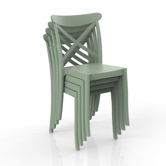 Sedia Ischia in polipropilene rinforzata con fibra di vetro colore verde menta