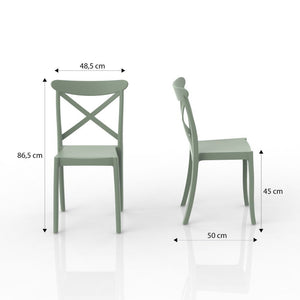 Sedia Ischia in polipropilene rinforzata con fibra di vetro colore verde menta