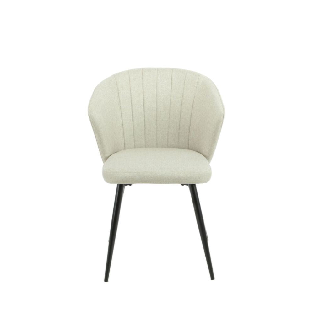 Sedia Krid tessuto beige e piedi metallo nero