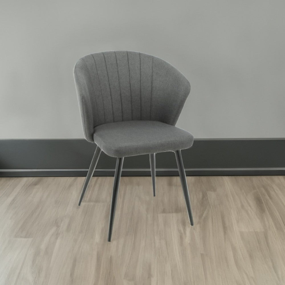Sedia Krid tessuto grigio scuro e piedi metallo nero