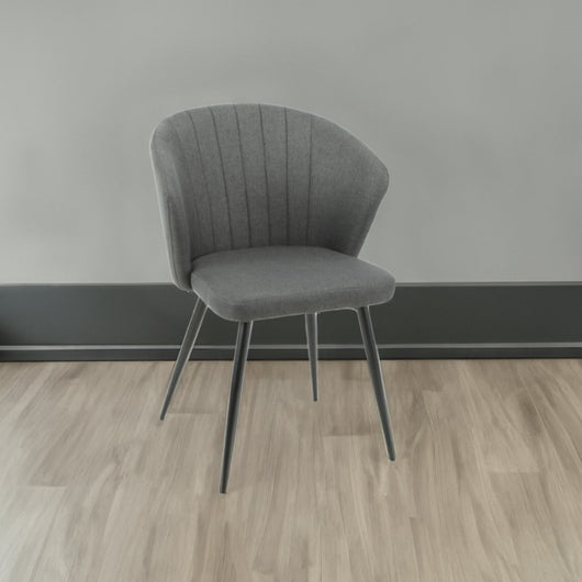 Sedia Krid tessuto grigio scuro e piedi metallo nero