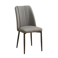 Sedia Linus con seduta in ecopelle grigio e gambe in metallo nero