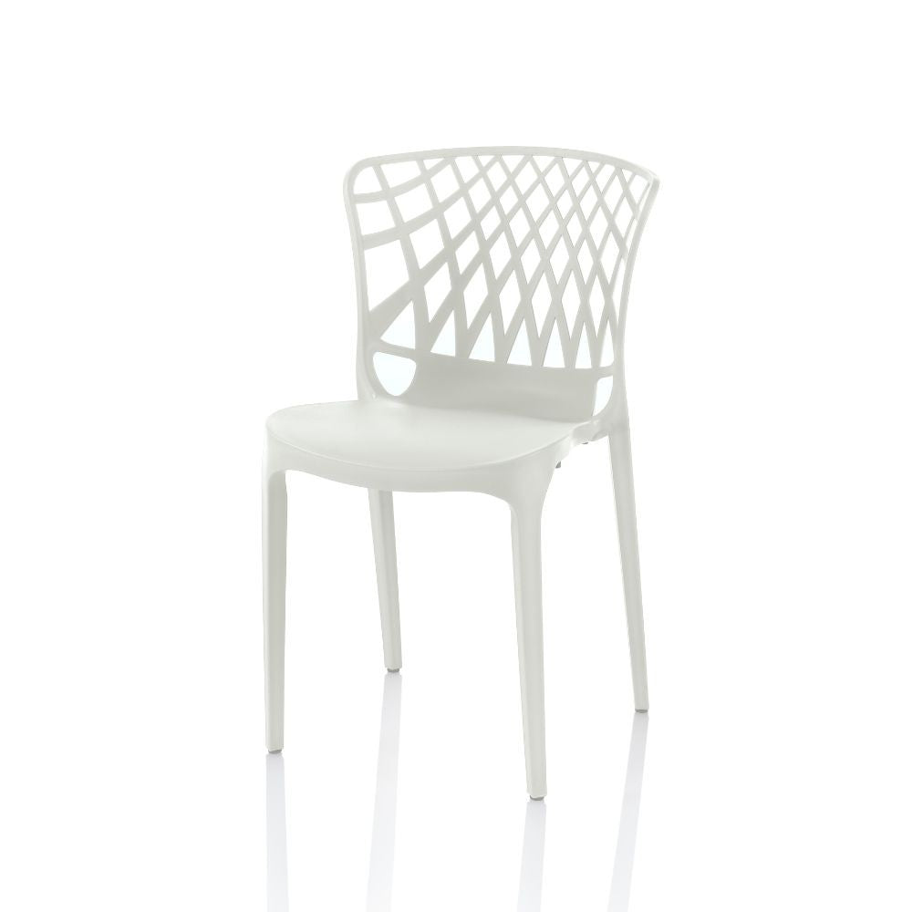 Sedia Logan polipropilene bianca schienale avvolgente traforato