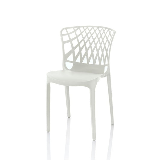 Sedia Logan polipropilene bianca schienale avvolgente traforato