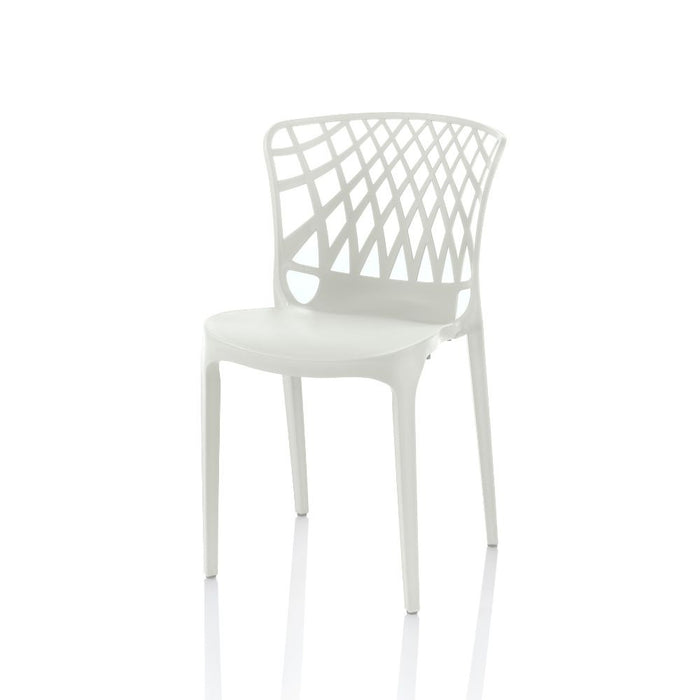 Sedia Logan polipropilene bianca schienale avvolgente traforato