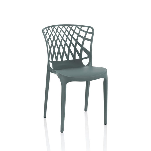 Sedia Logan polipropilene grigio metal schienale avvolgente traforato