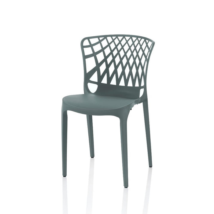Sedia Logan polipropilene grigio metal schienale avvolgente traforato