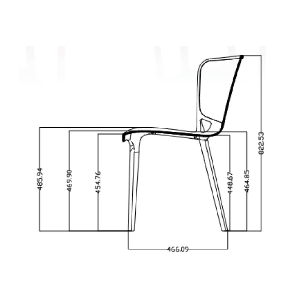 Sedia Logan polipropilene grigio metal schienale avvolgente traforato