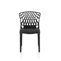 Sedia Logan polipropilene nera schienale avvolgente traforato