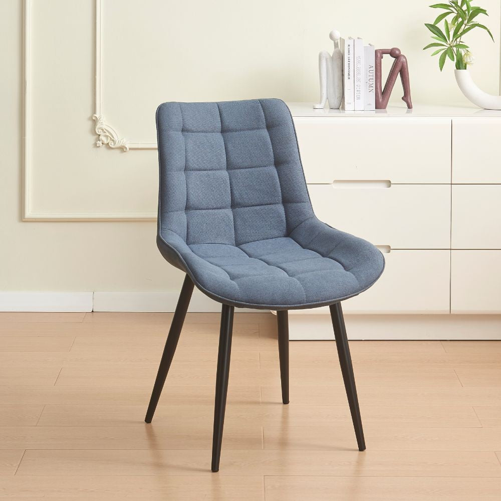 Sedia Mika con seduta in tessuto KSR 29 grey e struttura in metallo nero