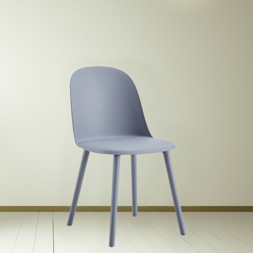 Sedia Opale in polipropilene 55.5x44xH80 cm colore grigio scuro