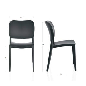 Sedia Orbita in polipropilene rinforzata con fibra di vetro colore grigio metal