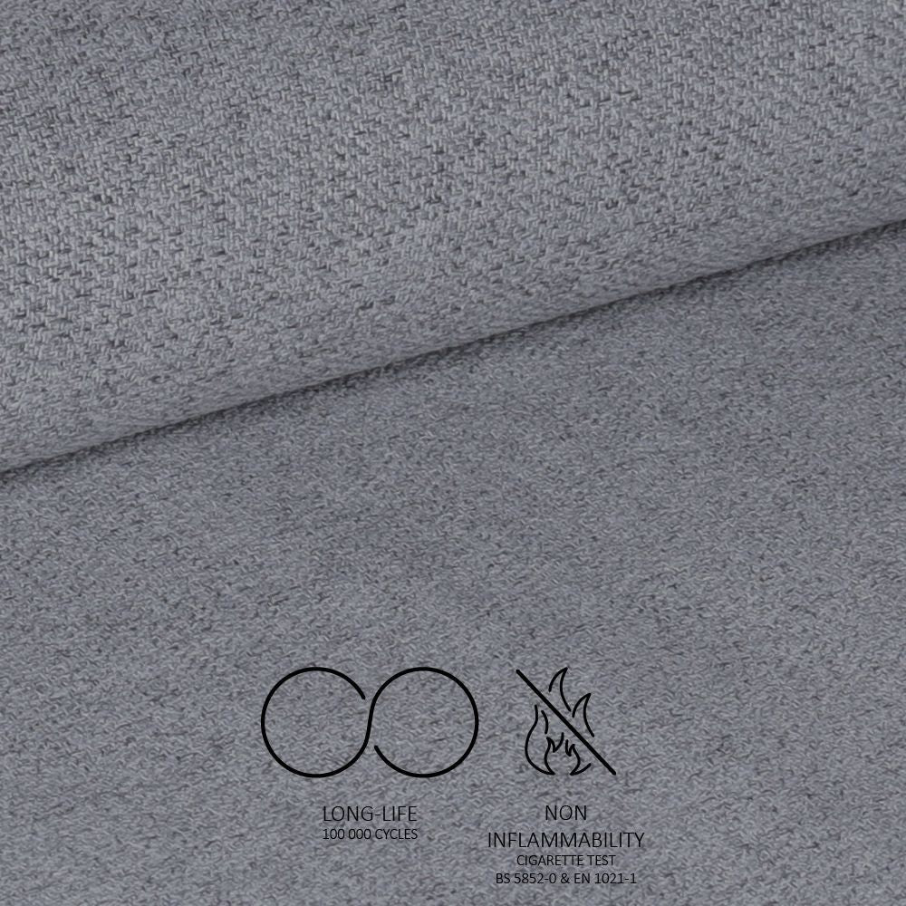 Sedia Patya in tessuto Nordic 16 grigio cenere e gambe nere