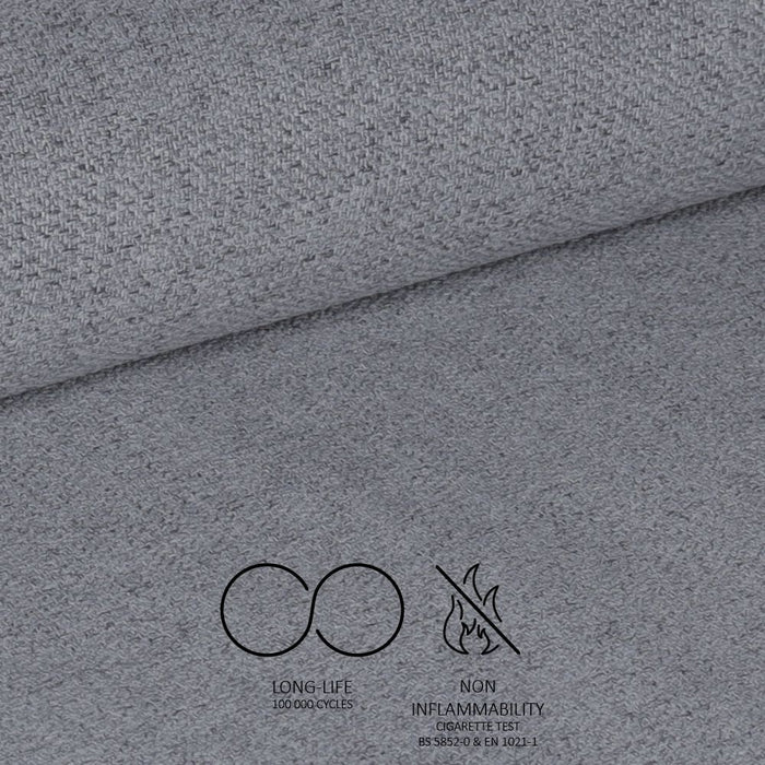 Sedia Patya in tessuto Nordic 16 grigio cenere e gambe nere