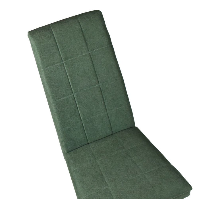 Sedia Tim in legno colore rovere e seduta in tessuto verde