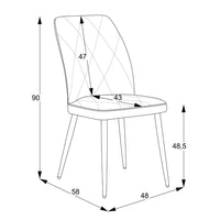 Sedia Vika in nabuk Uras 2 tortora con piedini neri