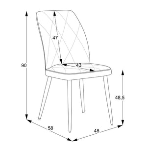 Sedia Vika in nabuk Uras 2 tortora con piedini neri