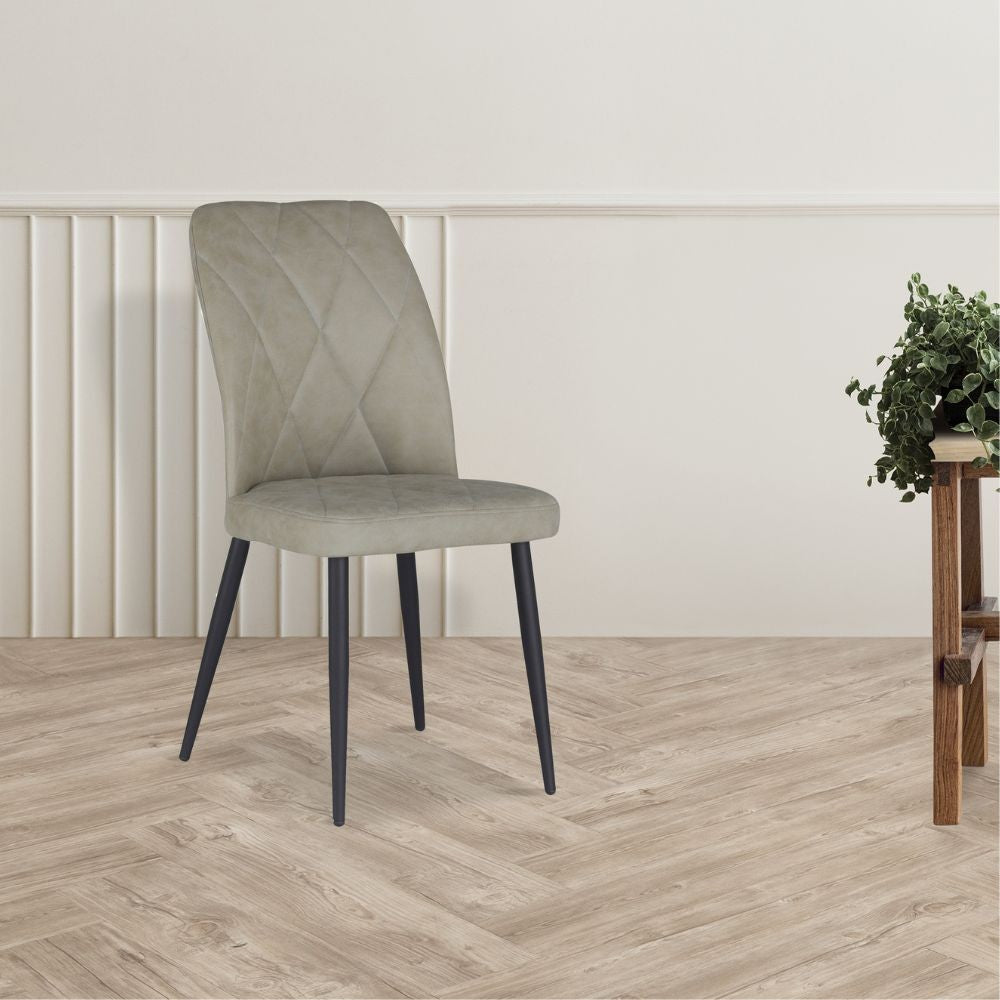 Sedia Vika in nabuk Uras 2 tortora con piedini neri