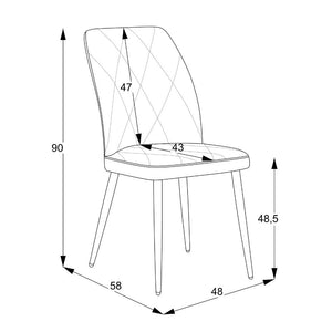 Sedia Vika in tessuto Anka 5 grigio con piedini neri