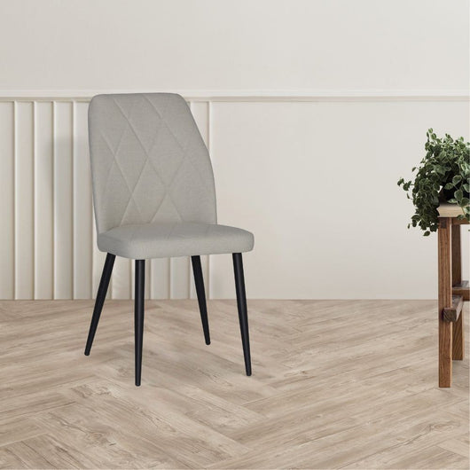 Sedia Vika in tessuto Keten 147 tortora con piedini neri