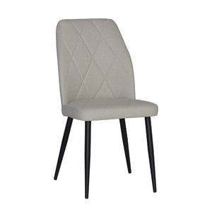 Sedia Vika in tessuto Keten 147 tortora con piedini neri