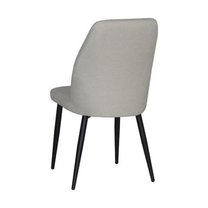 Sedia Vika in tessuto Keten 147 tortora con piedini neri