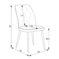 Sedia Vika in tessuto Keten 147 tortora con piedini neri