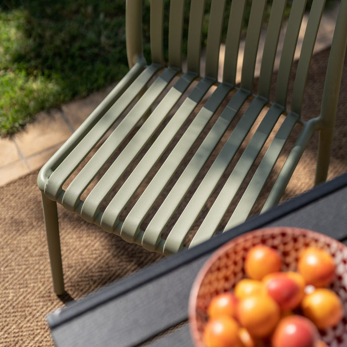 Isla set di 4 sedie da esterno impilabili verdi 79x51 cm