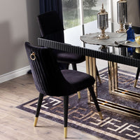 Sedia da pranzo Akustik Simphony velluto nero