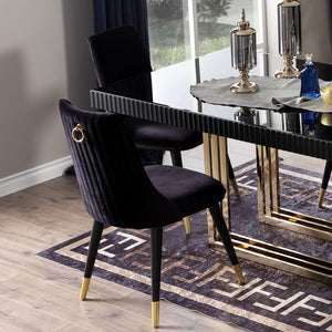 Sedia da pranzo Akustik Simphony velluto nero