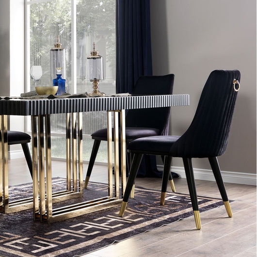 Sedia da pranzo Akustik Simphony velluto nero