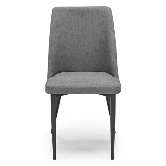 Sedia imbottita per sala da pranzo ALEXIA, 100% MADE IN ITALY, design moderno, rivestimento in tessuto morbido idrorepellente colore Grigio, gambe coniche robuste in metallo