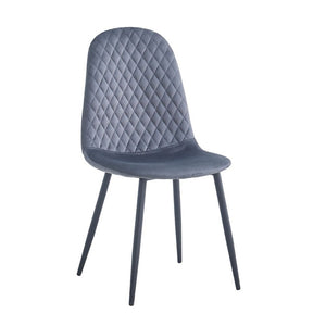 Sedia imbottita Bretta in vellutino colore grigio e gambe nere