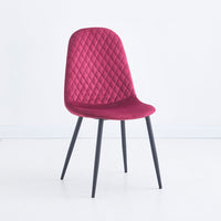 Sedia imbottita Bretta in vellutino colore rosso e gambe nere