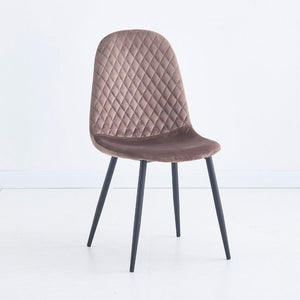 Sedia imbottita Bretta in vellutino colore taupe e gambe nere