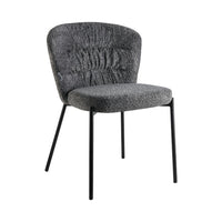 Sedia imbottita Cami in tessuto teddy grigio