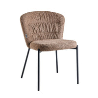 Sedia imbottita Cami in tessuto teddy tortora