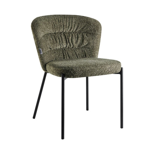 Sedia imbottita Cami in tessuto teddy verde