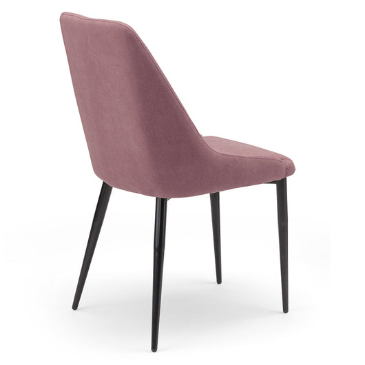 Sedia imbottita CORFU', 100% MADE IN ITALY per sala da pranzo, cucina e soggiorno, design moderno, gambe robuste in metallo, rivestimento in tessuto idrorepellente morbido al tatto colore Rosa Vintage