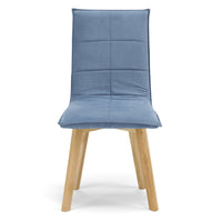 Set 2 sedie Imbottite MARILU', struttura robusta in legno, ideale per sala da pranzo, soggiorno, ufficio, sale d'attesa, tessuto trapuntato a rettangoli colore Carta da Zucchero, Design moderno