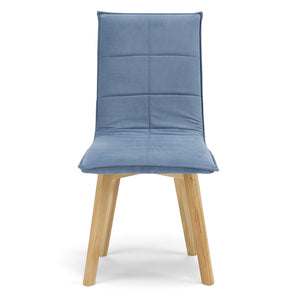 Set 2 sedie Imbottite MARILU', struttura robusta in legno, ideale per sala da pranzo, soggiorno, ufficio, sale d'attesa, tessuto trapuntato a rettangoli colore Carta da Zucchero, Design moderno