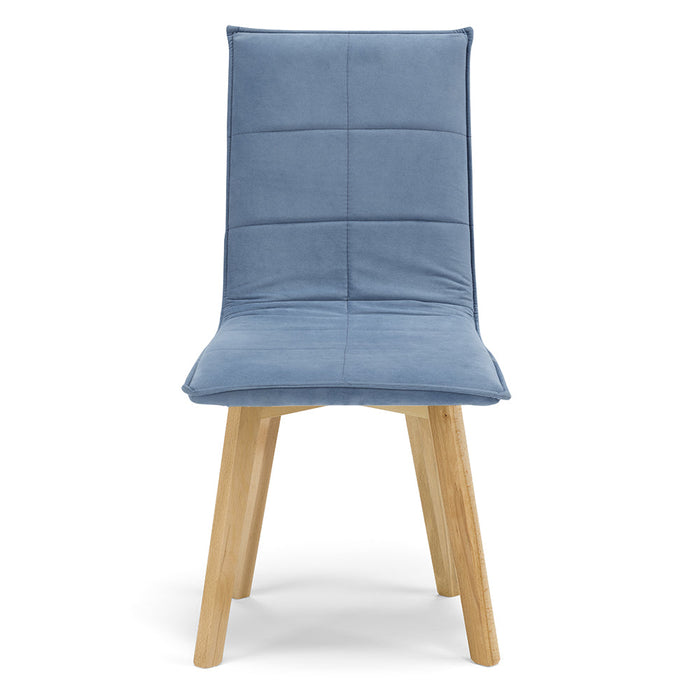 Set 2 sedie Imbottite MARILU', struttura robusta in legno, ideale per sala da pranzo, soggiorno, ufficio, sale d'attesa, tessuto trapuntato a rettangoli colore Carta da Zucchero, Design moderno