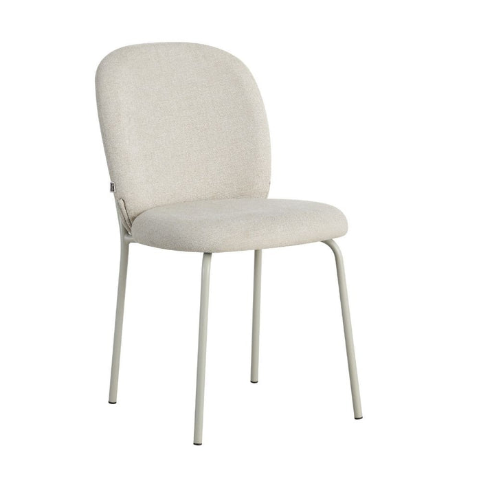 Sedia imbottita Turi in tessuto ecrù