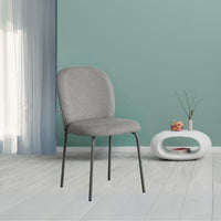 Sedia imbottita Turi in tessuto grigio