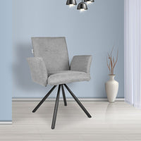 Sedia imbottita girevole Mosaic in tessuto colore grigio