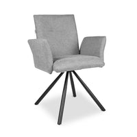 Sedia imbottita girevole Mosaic in tessuto colore grigio