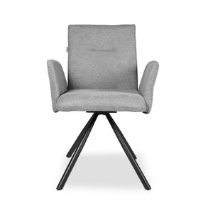 Sedia imbottita girevole Mosaic in tessuto colore grigio